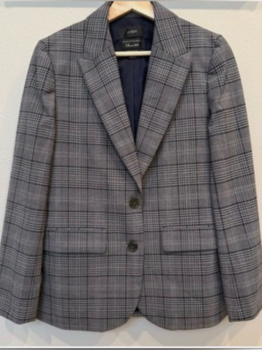 Sommerset blazer in grey plaid Italian wool Fall’21